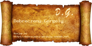 Debreczeny Gergely névjegykártya