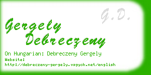 gergely debreczeny business card